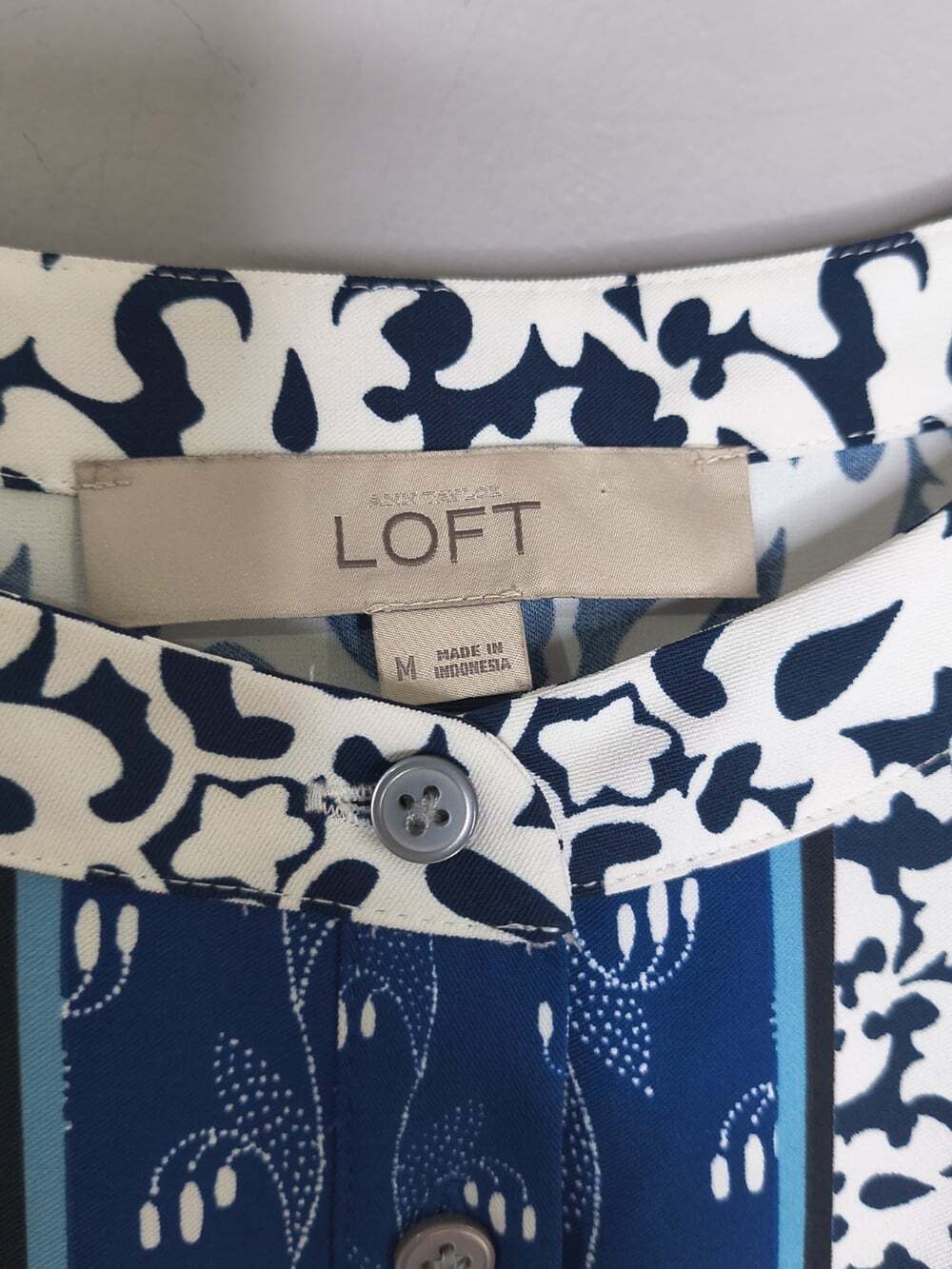 Ann Taylor Loft Long Sleeve Shift Dress Medium Shirt Tunic Blue - Picture 4 of 11